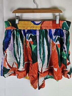 Calia Colorful Shorts Womens XL Summer Vacation Tropical Festival Beach Coquette